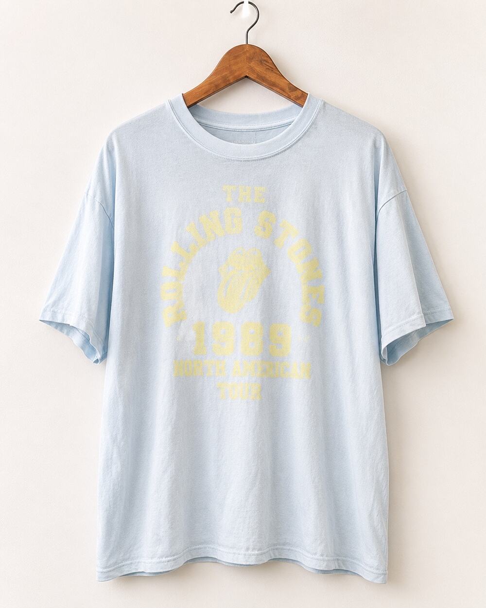 American Eagle Rolling Stones North American Tour Graphic Tee Blue Yellow Size L